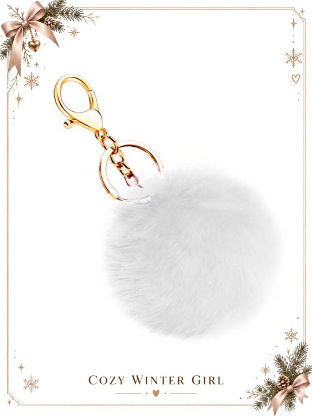 Artificial Rabbit Fur Keychain Fluffy Pom Pom Bag Charm